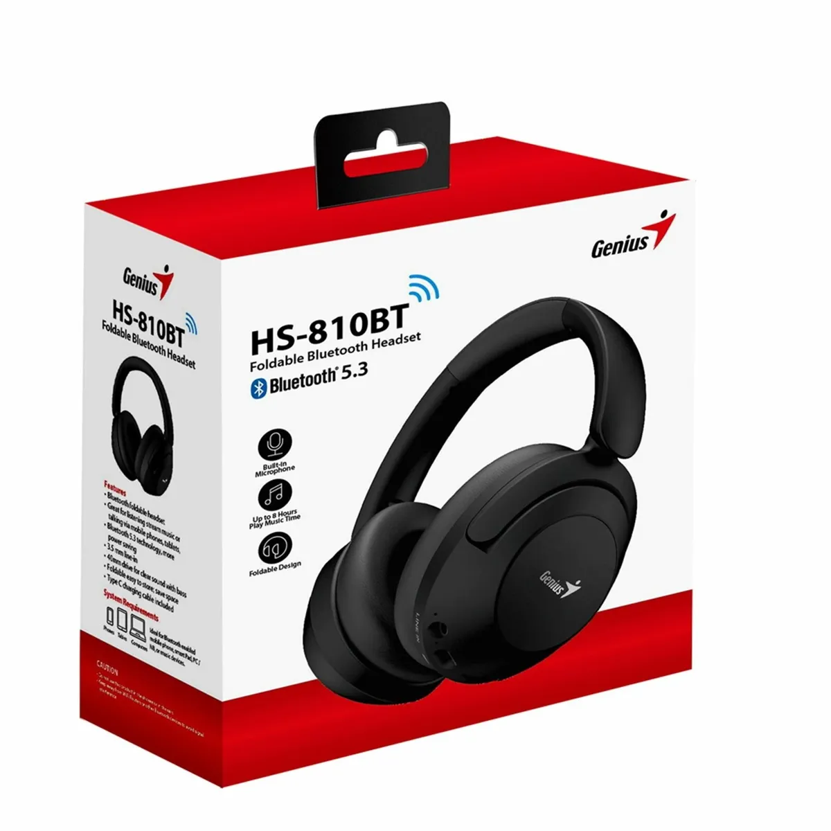 Genius HS-810BT Foldable Bluetooth 5.3 Headset - Image 4