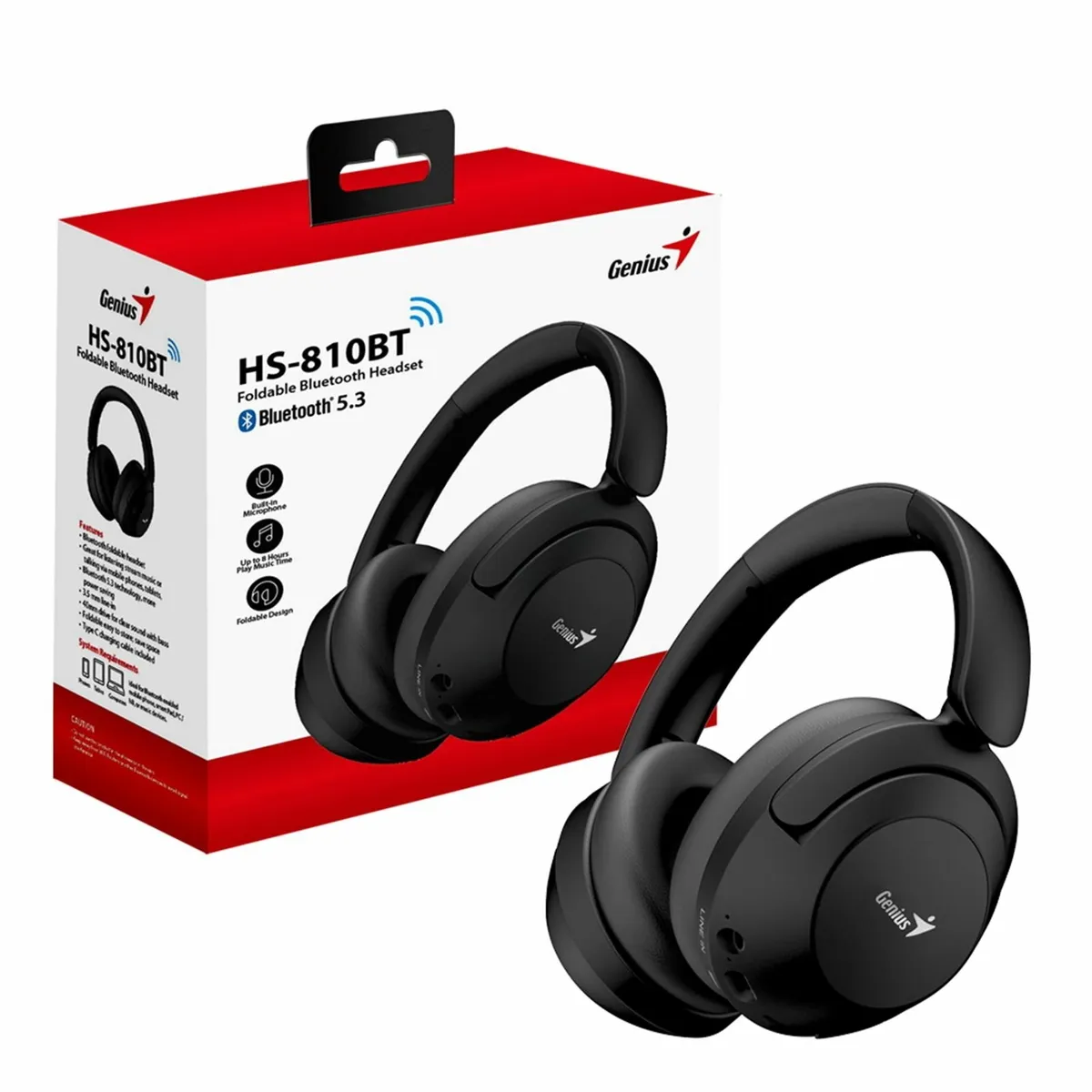 Genius HS-810BT Foldable Bluetooth 5.3 Headset - Image 3