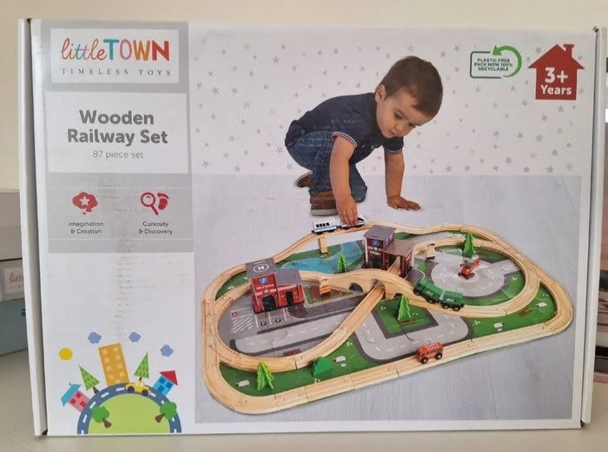 Little Town Wooden Railway Set for sale in Co. Tipperary for 28 on DoneDeal