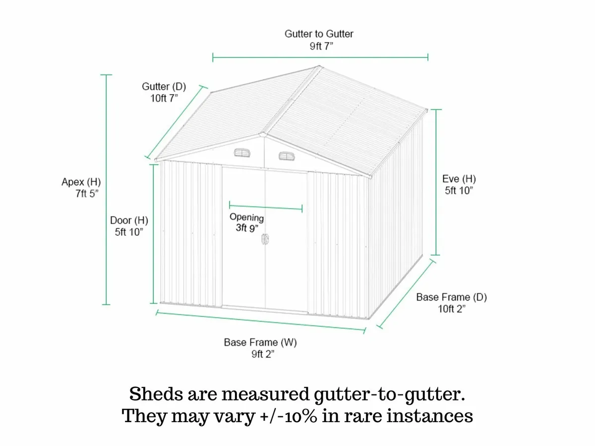 9ft x 10ft Classic Steel Shed - Image 3