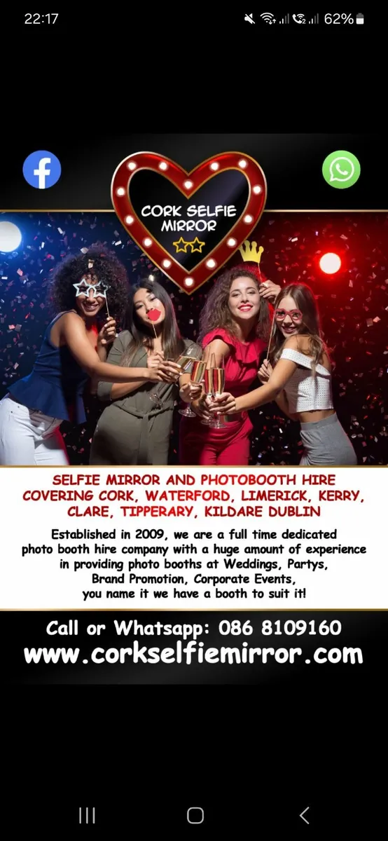 Selfie mirror hire Munster