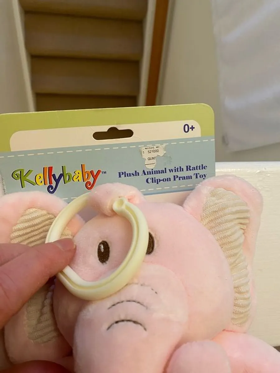 Kelly baby plush animal with rattle, as new original - Image 1