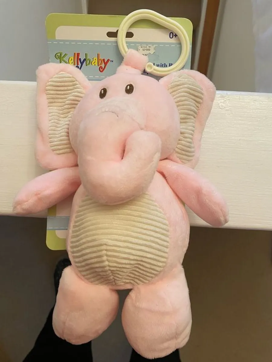 Kelly baby plush animal with rattle, as new original - Image 3