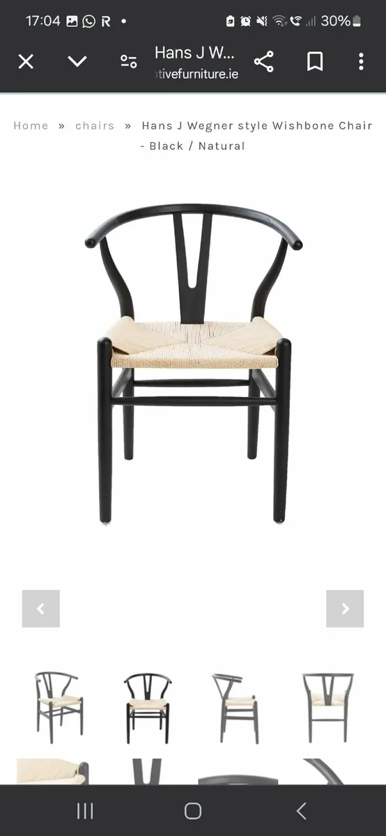 4 Wishbone Dining Chairs - Image 1
