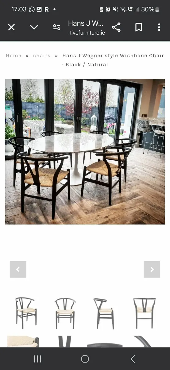 4 Wishbone Dining Chairs - Image 3