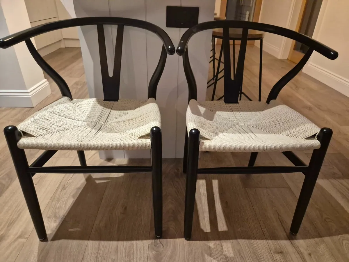 4 Wishbone Dining Chairs - Image 4