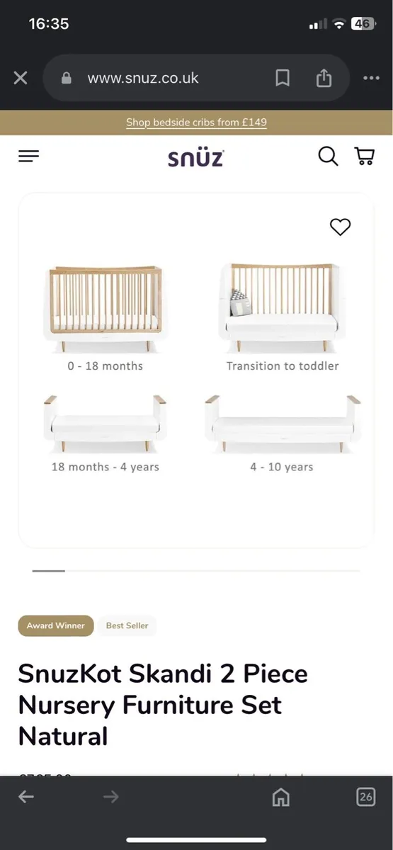 Cot Snüz Cot x 2 - Image 1