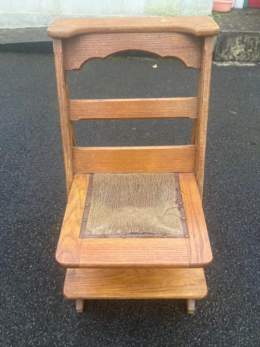 1900s oak art deco prayer chair - Image 3