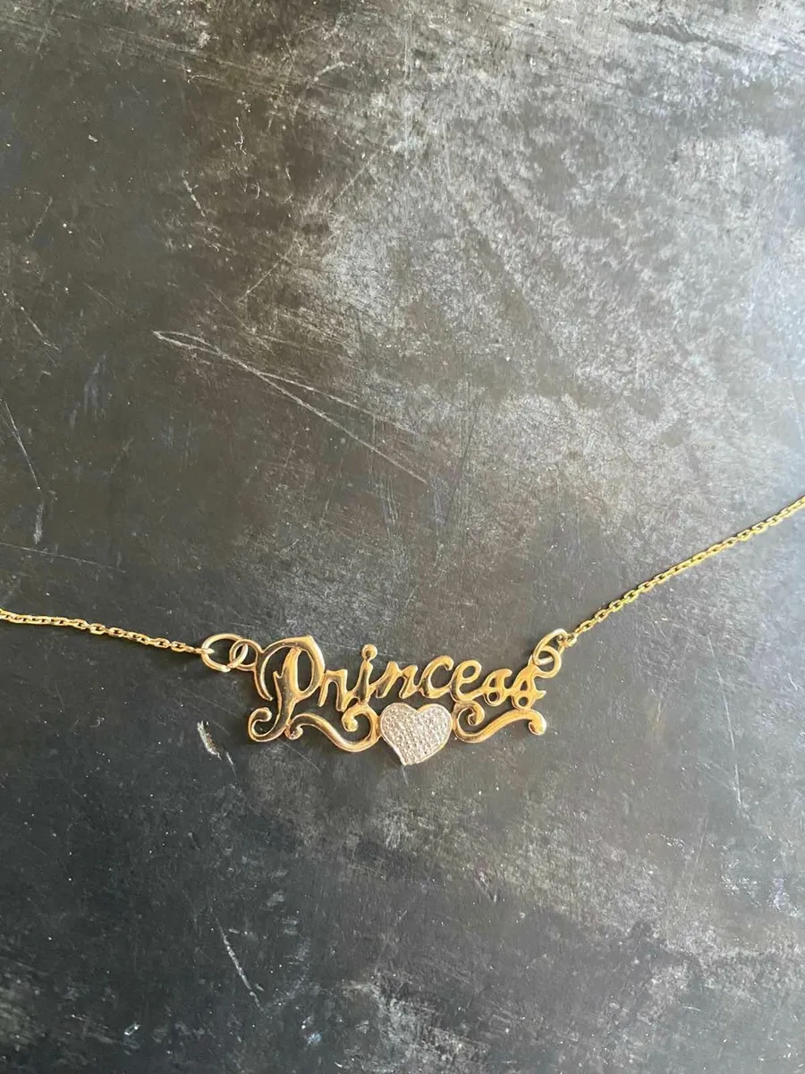 Yellow gold necklace 14 k gift present xmas - Image 1