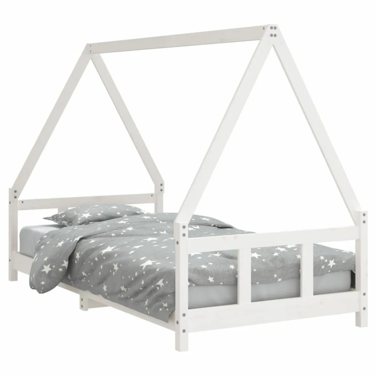 BN Kids Bed Frame White 90x190 cm Solid Wood Pine - Image 4