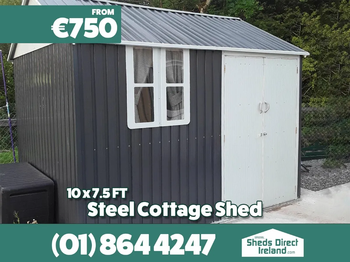 10ft x 7.5ft Steel Cottage Shed - Image 1