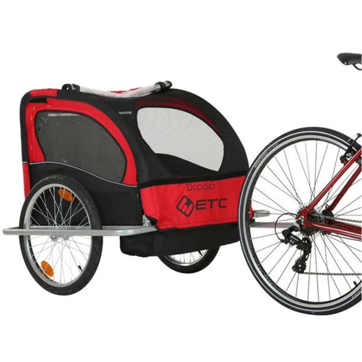 Double harness bike trailer for kids - Image 1