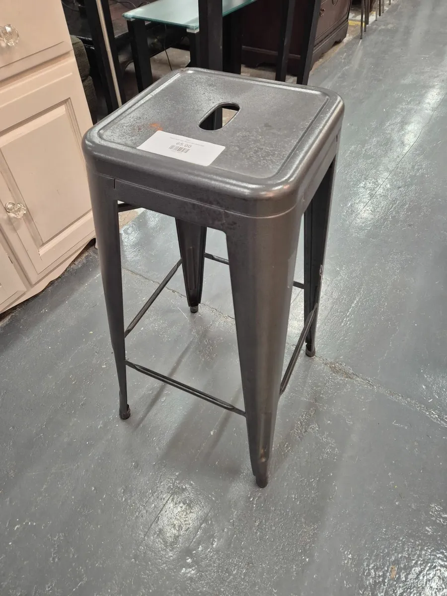 CJM SECONDHAND: BISTRO HIGH STOOL IN GUN METAL - Image 1