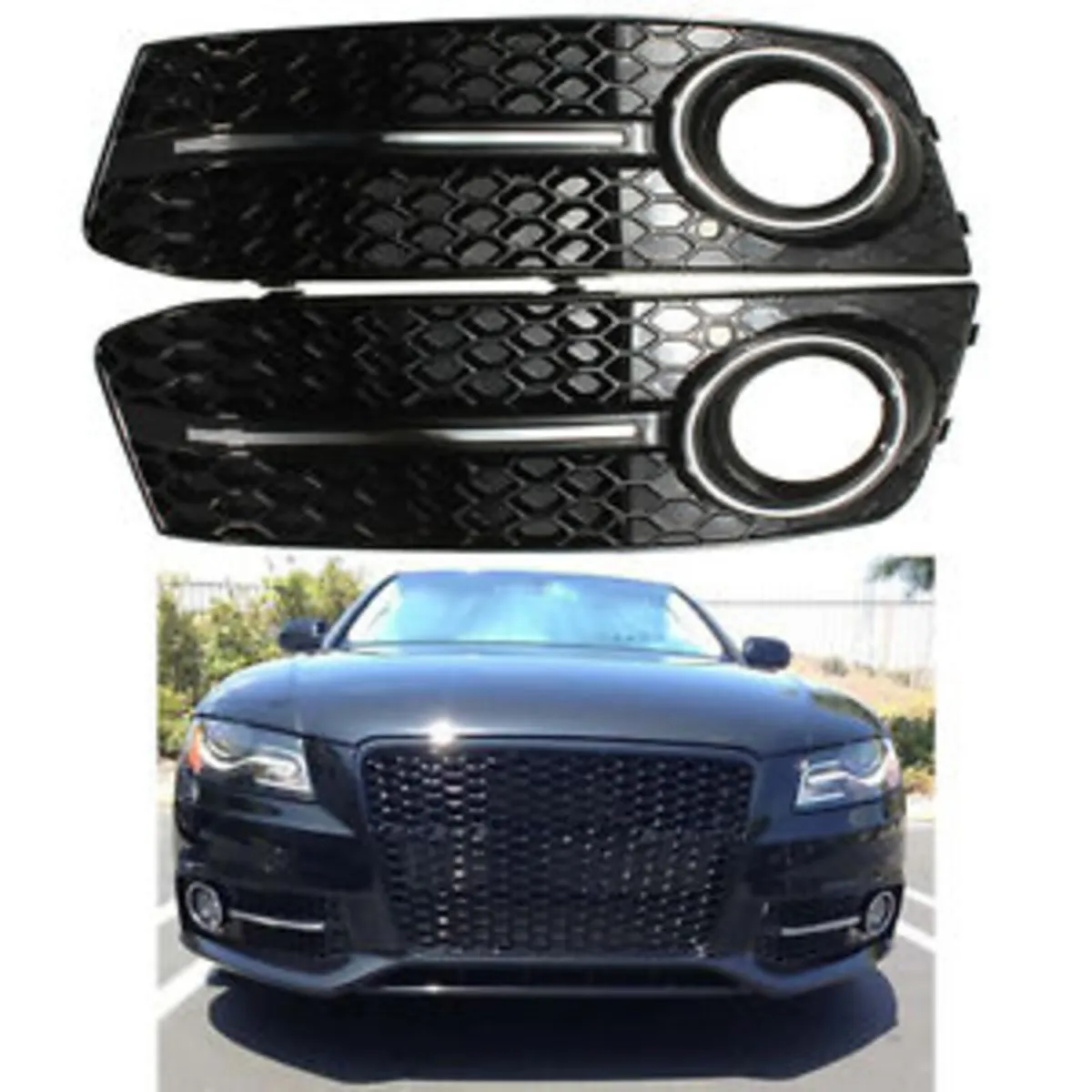 Audi A4 B8 Honeycomb Grill & fog Grills - Image 3