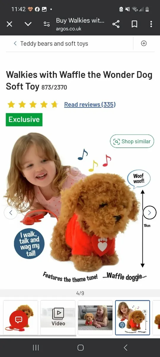 Walkies with Waffle the wonder Dog soft toy for sale in Co. Galway for 10 on DoneDeal