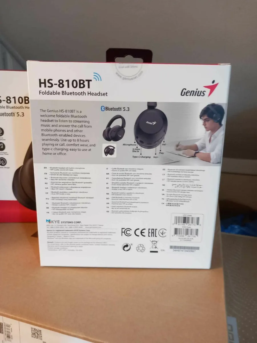 Genius HS-810BT Foldable Bluetooth 5.3 Headset - Image 2