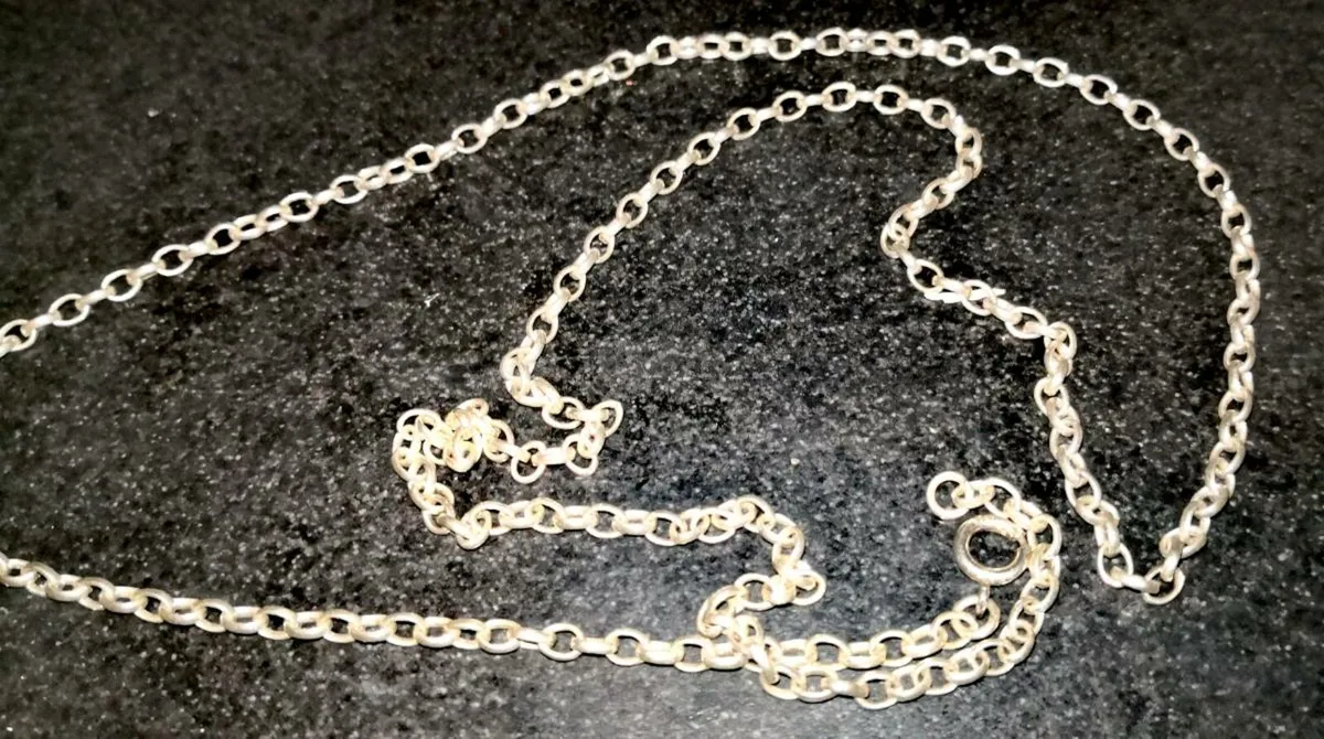 Heavy long sterling silver chain 75cm - Image 1