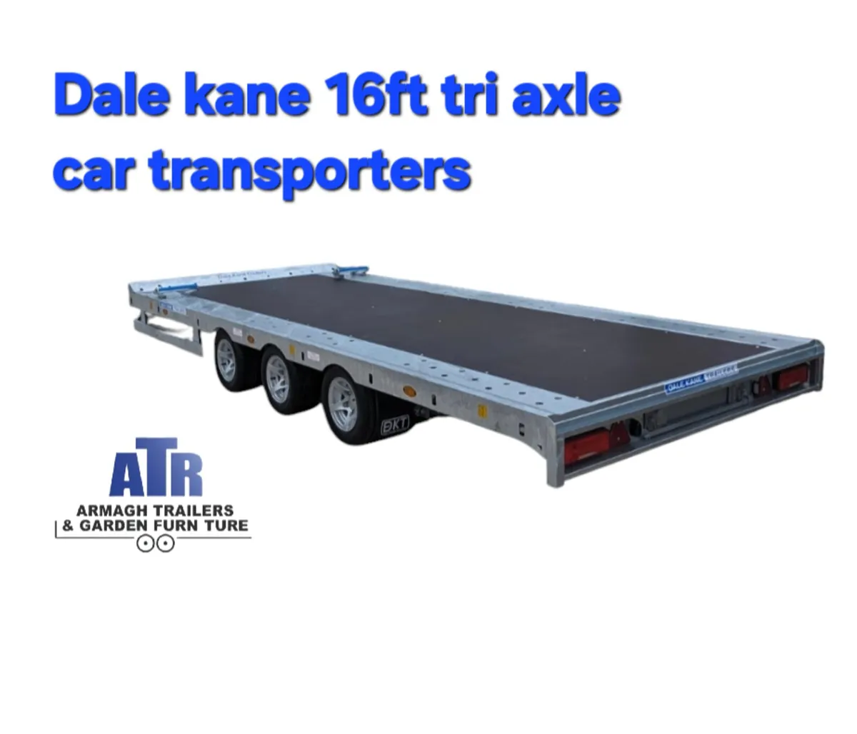 New 3 axle 16ft Dale kane flatbed car transporter - Image 1
