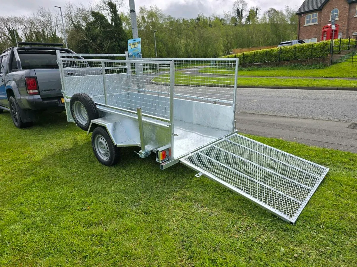 New galvanised 8x4ft single axle trailer meshsides - Image 1