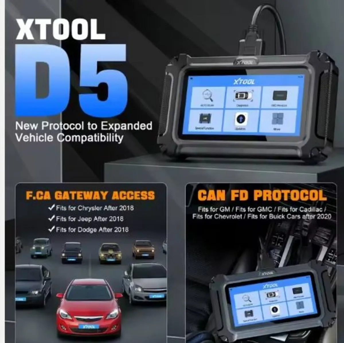 XTOOL D5 OBD2 Scanner Diagnostic Tool - Image 2