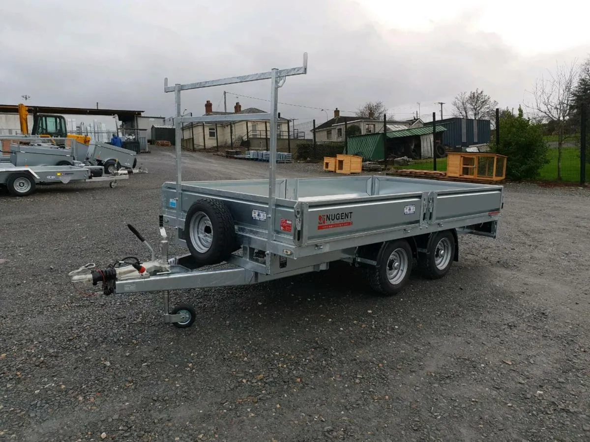 Nugent 12x6 dropside trailer led spare ladder rack - Image 1