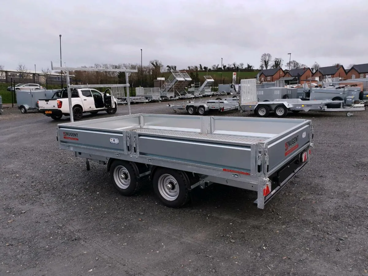 Nugent 12x6 dropside trailer led spare ladder rack - Image 2