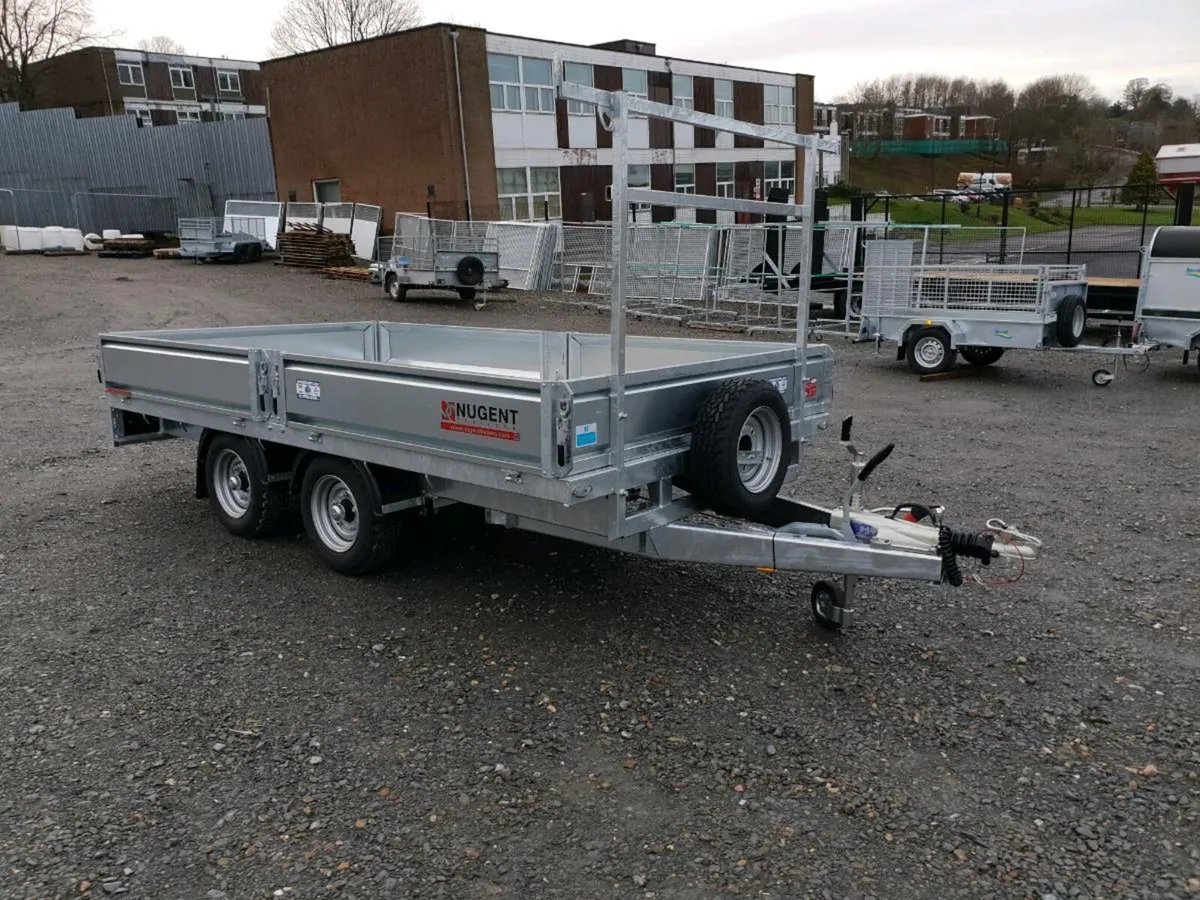 Nugent 12x6 dropside trailer led spare ladder rack - Image 3