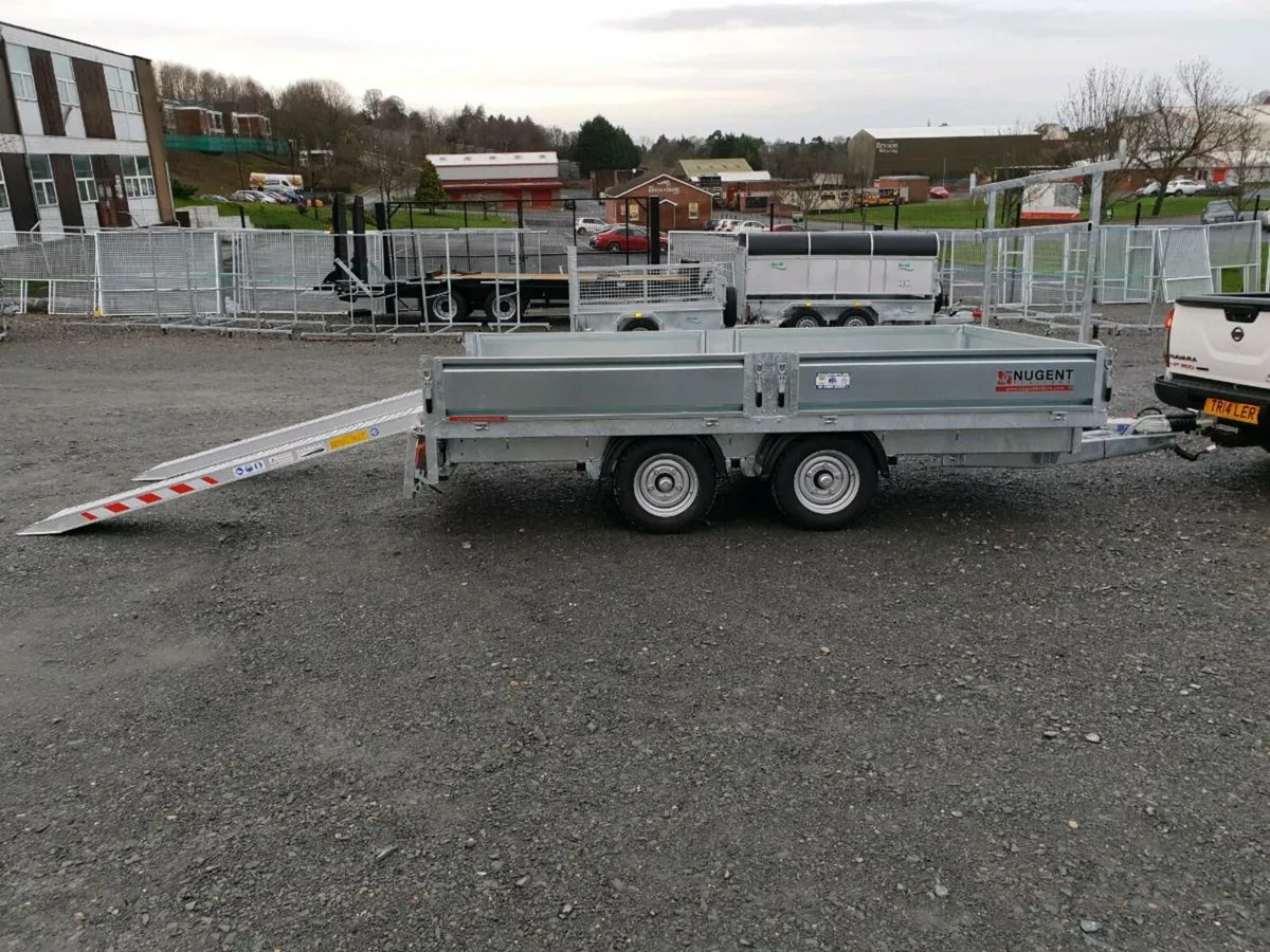 Nugent 12x6 dropside trailer led spare ladder rack - Image 4