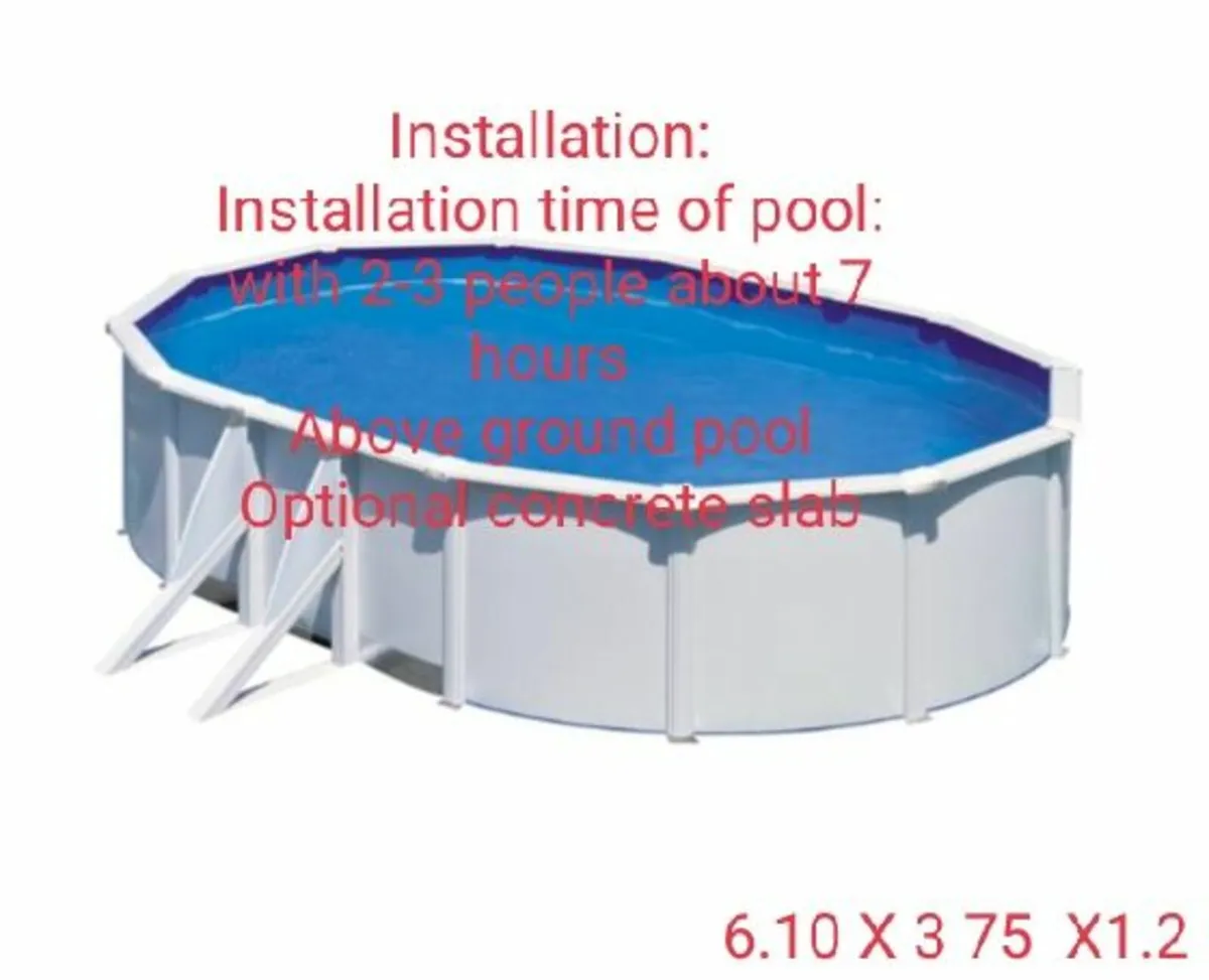 Swimming pool 6.10 m. L x3.75 m wide x1.2 m Dept - Image 1
