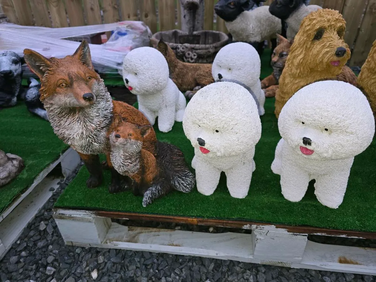 Stone garden ornaments benches pots animals - Image 4