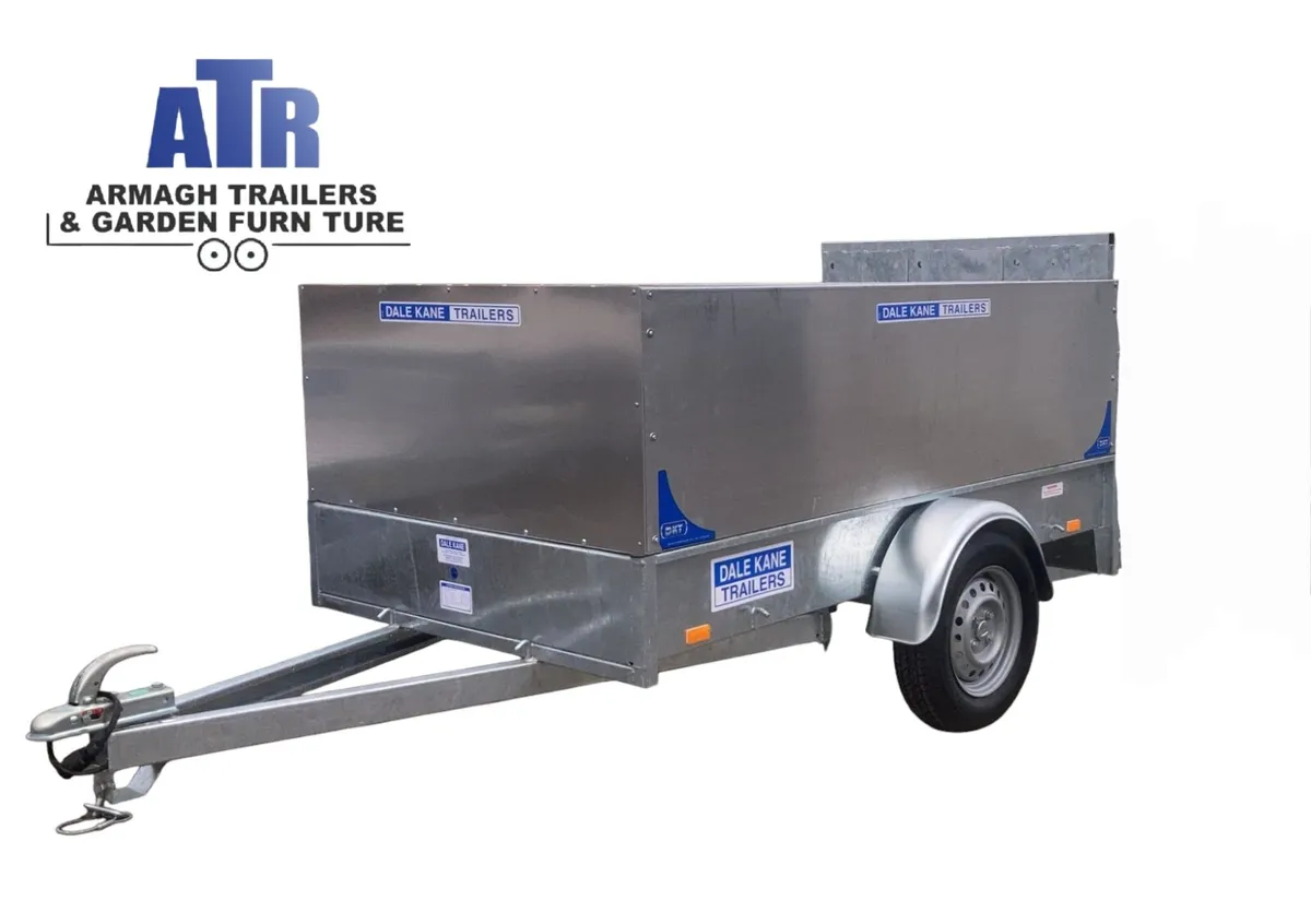 7x4ft dale kane trailer with soild sides & roof - Image 1