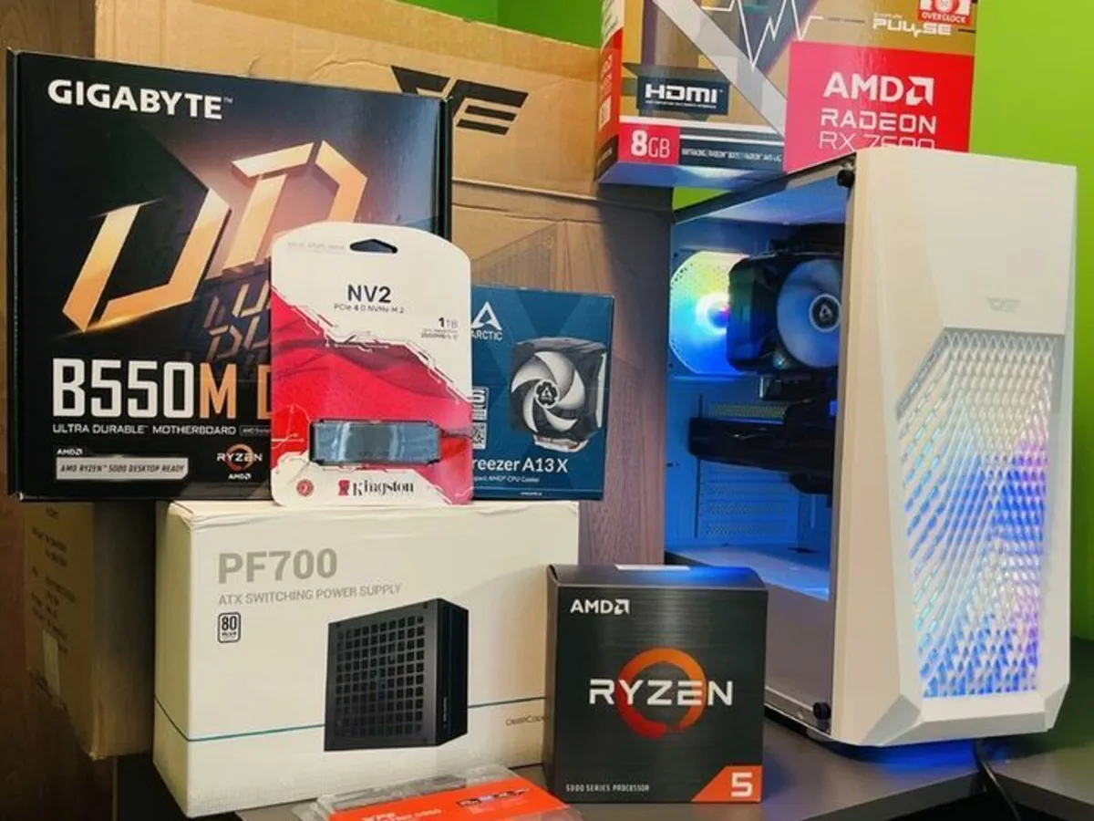 PC Ryzen 5 5600X, RX 7600 8GB, 1TB SSD, 16GB DDR4 - Image 1