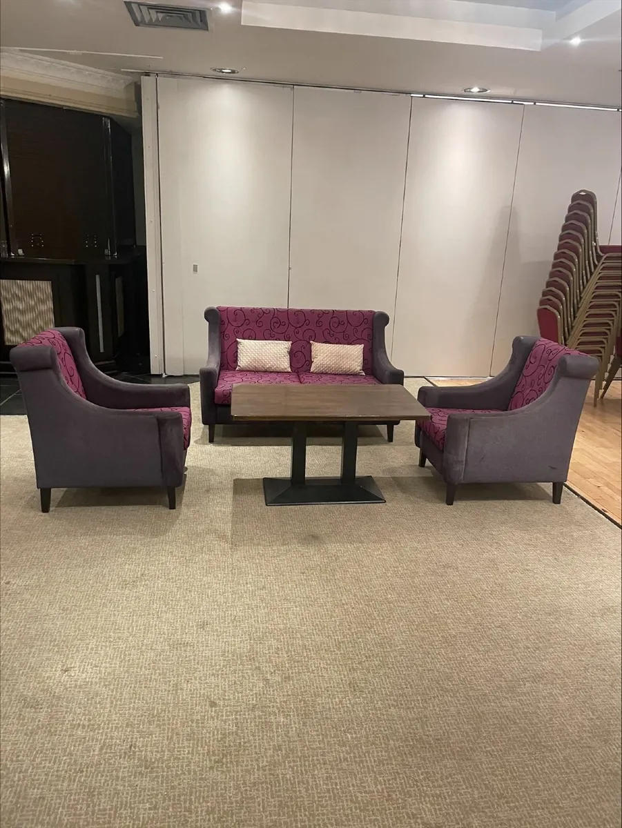 2 Seater Couch, Armchairs, Coffee Table