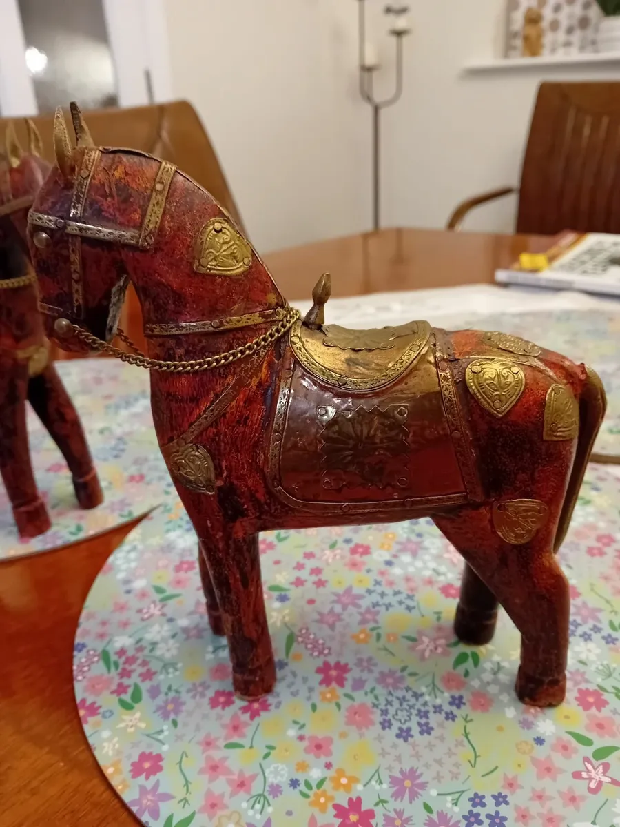 Antique wooden horses. - Image 1