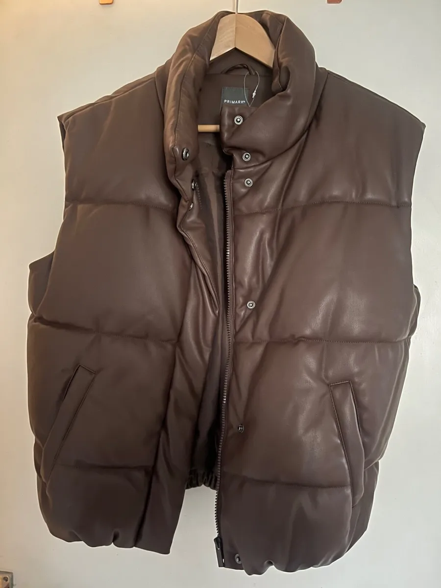 Brown Leather Gilet - Image 2