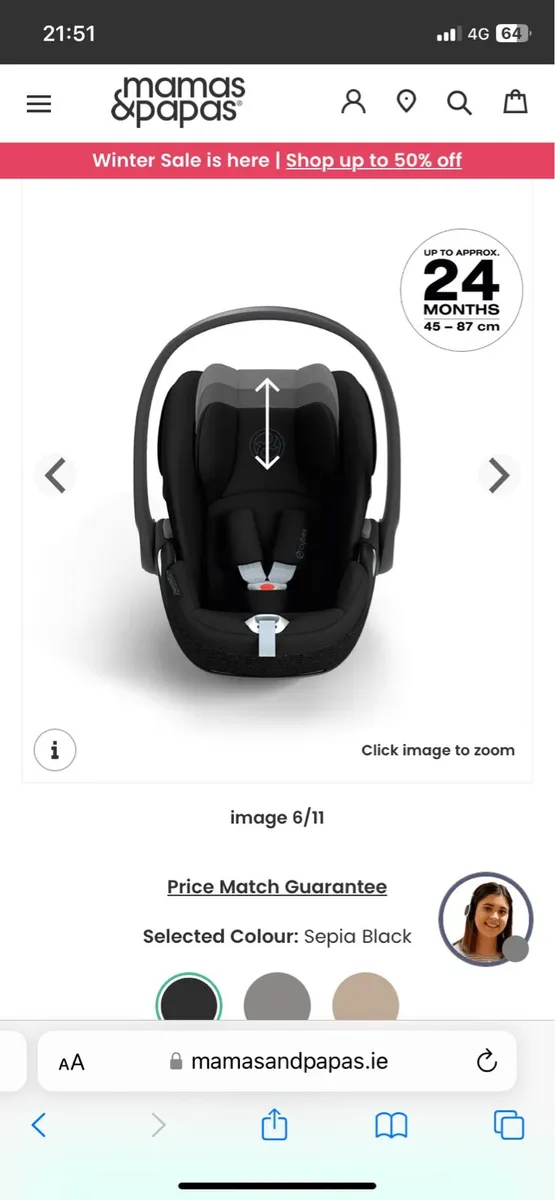 Cybex cloud baby seat and isofix - Image 2