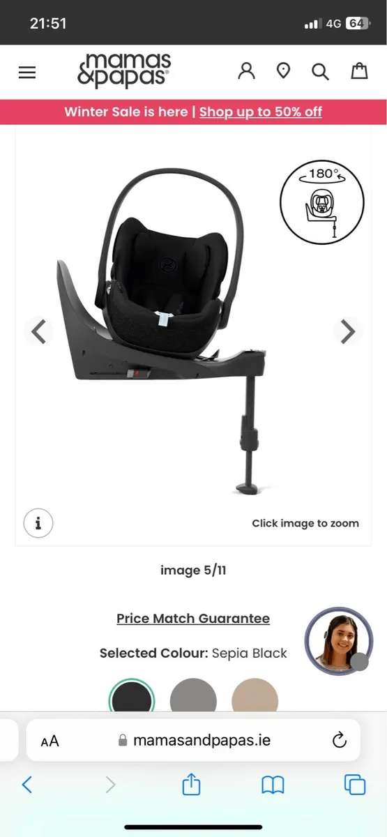 Cybex cloud baby seat and isofix - Image 3