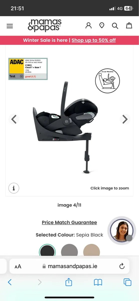 Cybex cloud baby seat and isofix - Image 4