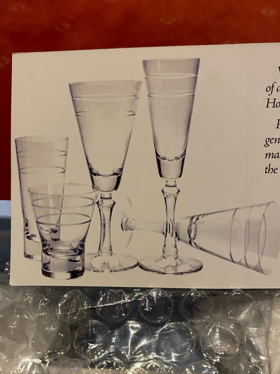 Newbridge silverware White wine glasses handmade, - Image 1