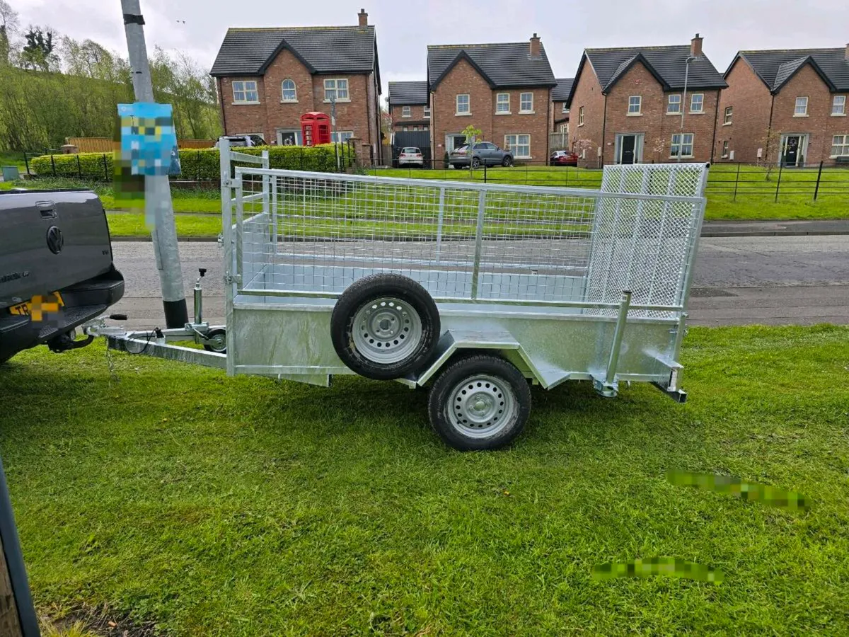 New galvanised 8x5ft single axle trailer meshsides - Image 1