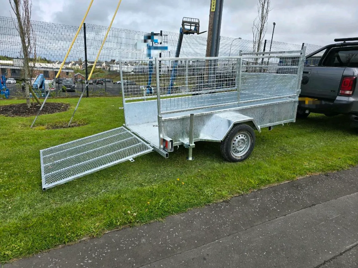 New galvanised 8x5ft single axle trailer meshsides - Image 3