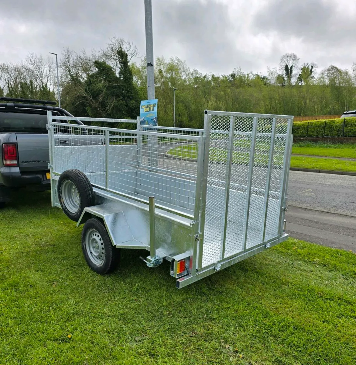 New galvanised 8x5ft single axle trailer meshsides - Image 4