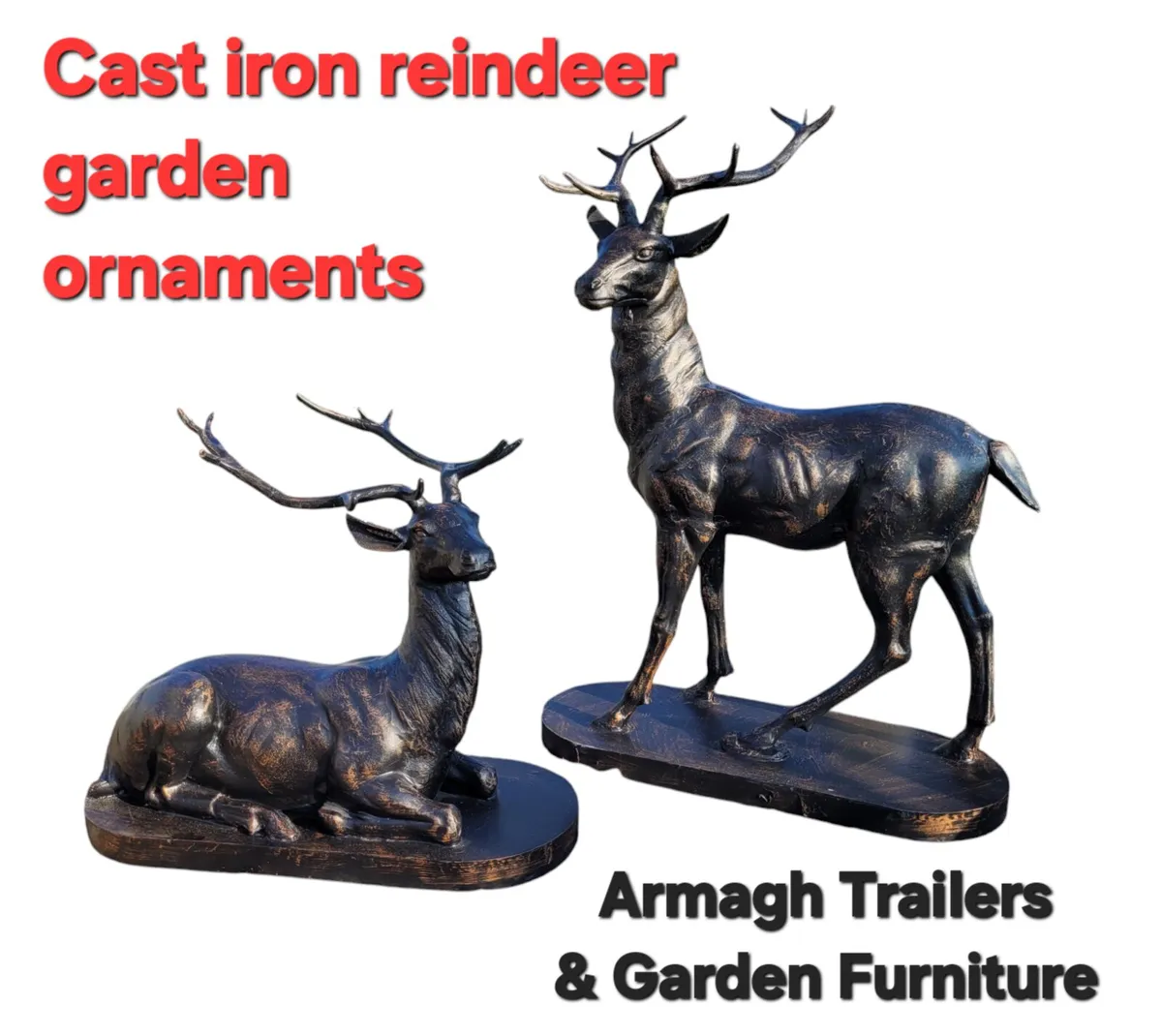 Reindeer garden ornaments made of cast iron - Image 1