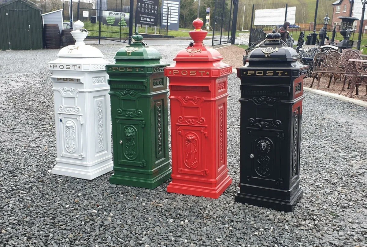 Freestanding aluminium and cast iron post boxes - Image 1