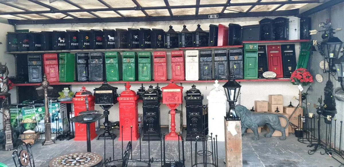 Freestanding aluminium and cast iron post boxes - Image 3