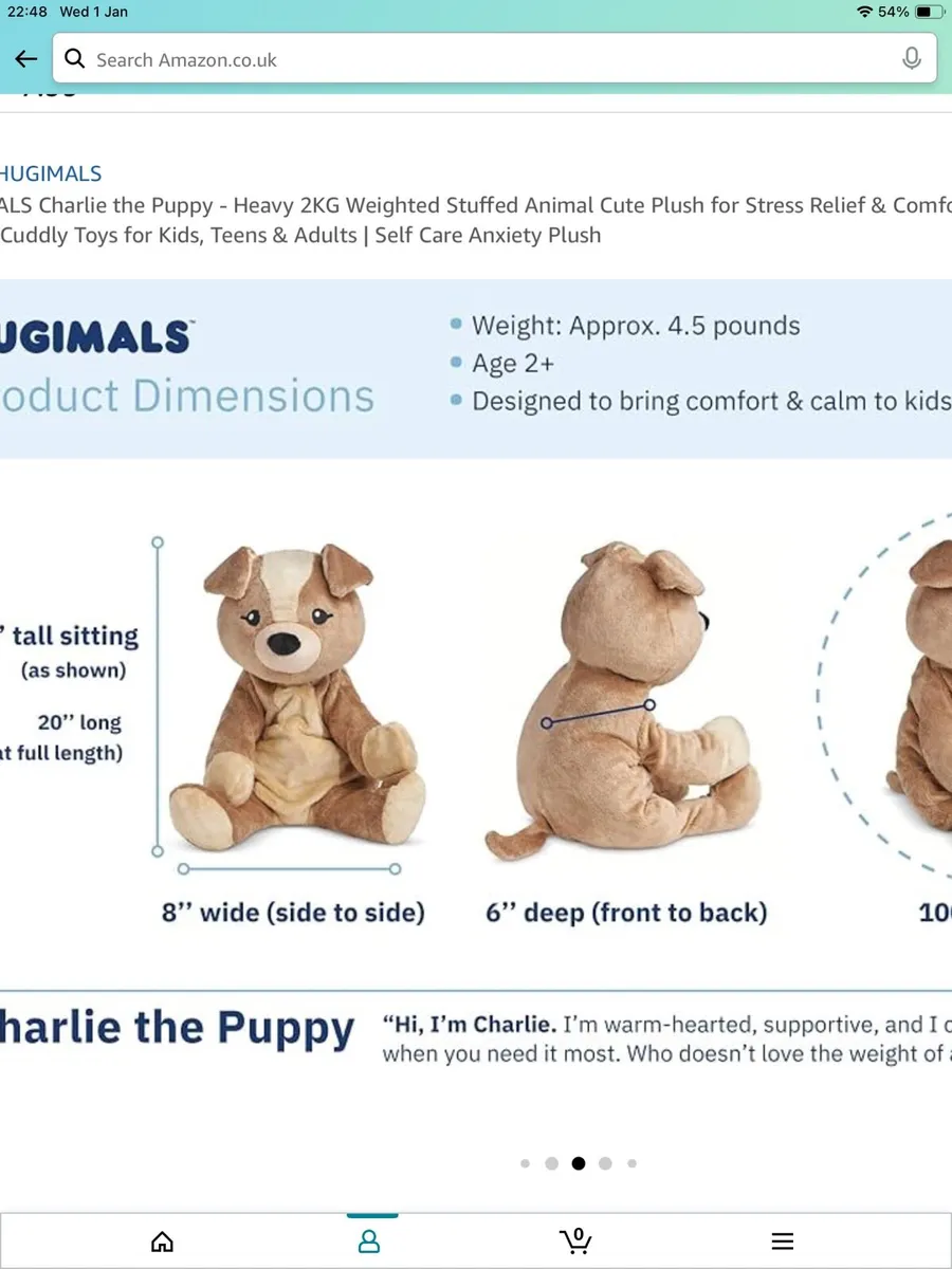 2 HUGIMALS NEW WEIGHTED TOYs. - Image 1
