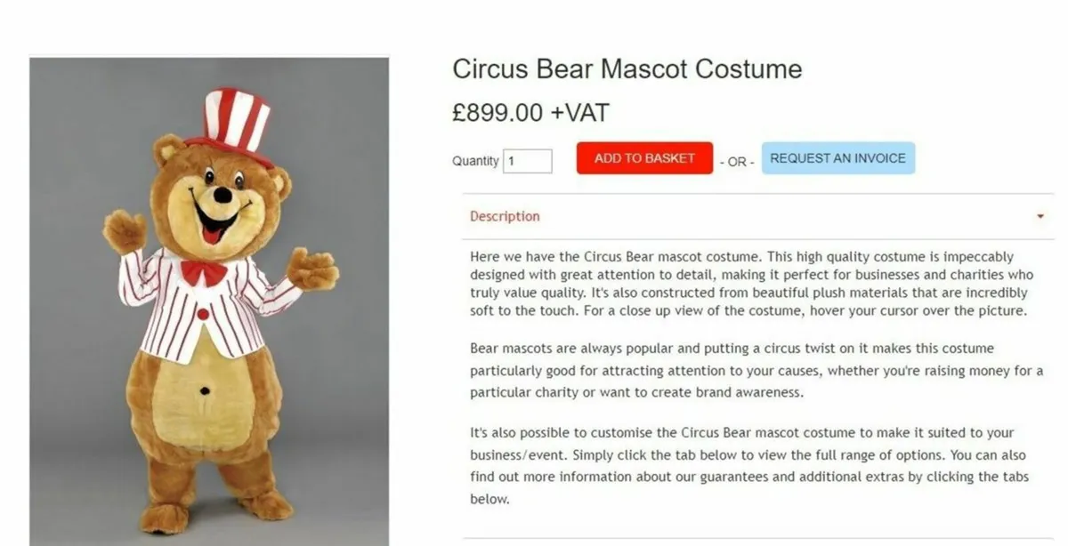 Circus bear Mascot costume for sale - Image 4