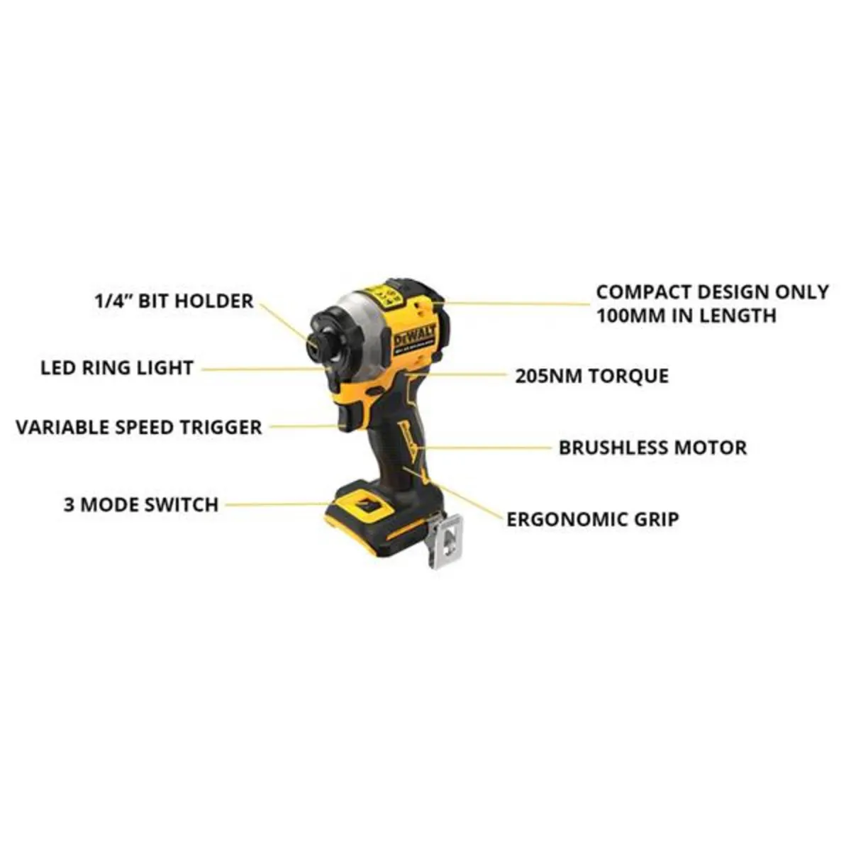 Dewalt Impact Driver DCF850N – Bare Unit - Image 2