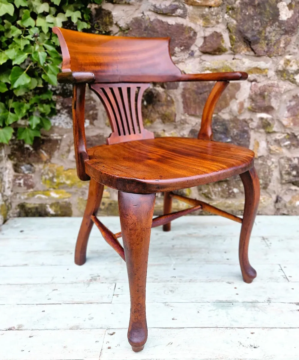 Antique Walnut Desk Chair- Circa 1900 - Image 1