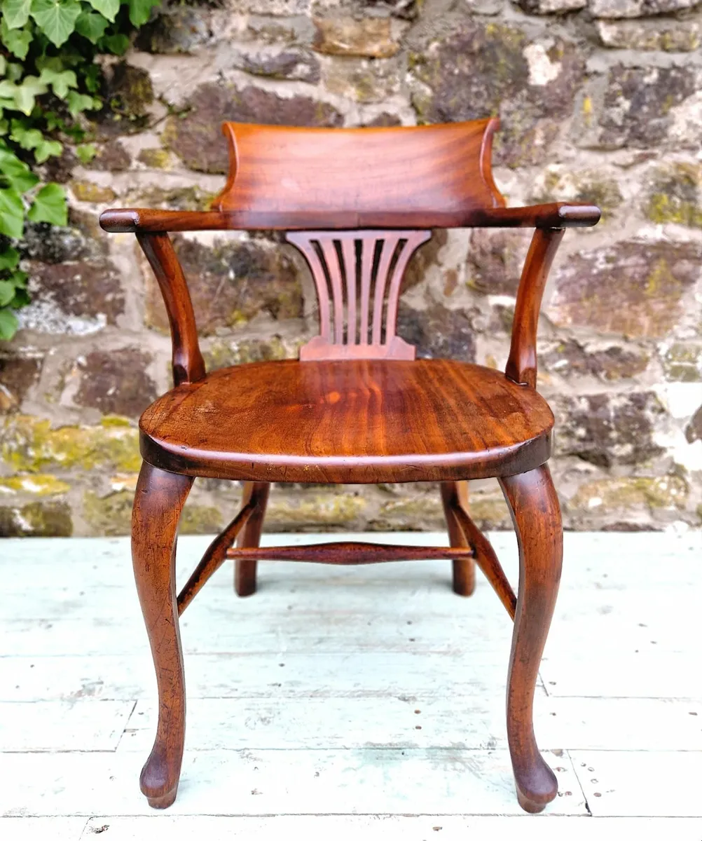 Antique Walnut Desk Chair- Circa 1900 - Image 2